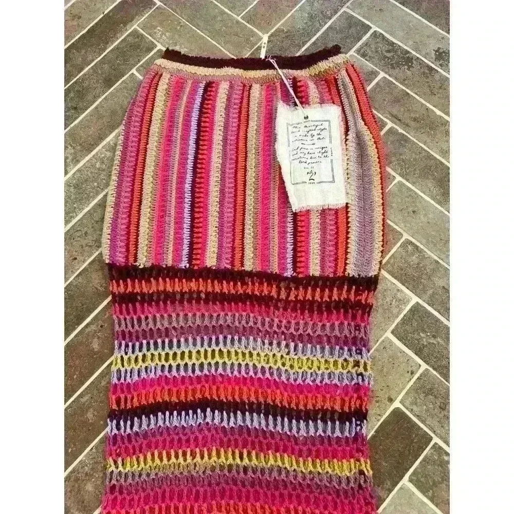 Free People Sunrise Bali Crochet Maxi Skirt‎ NWT size S